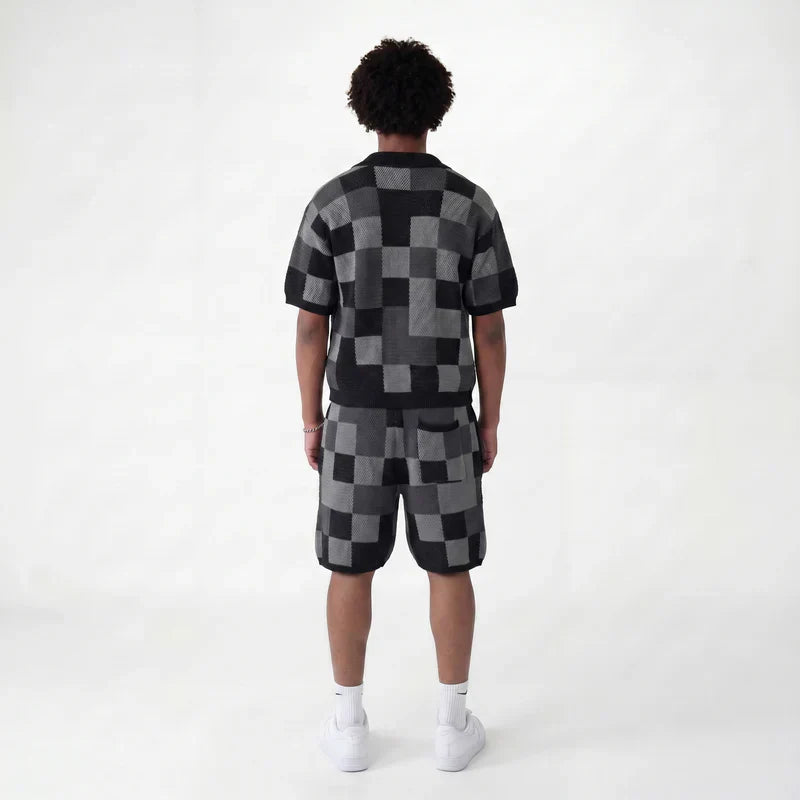 Ensemble jacquard damier