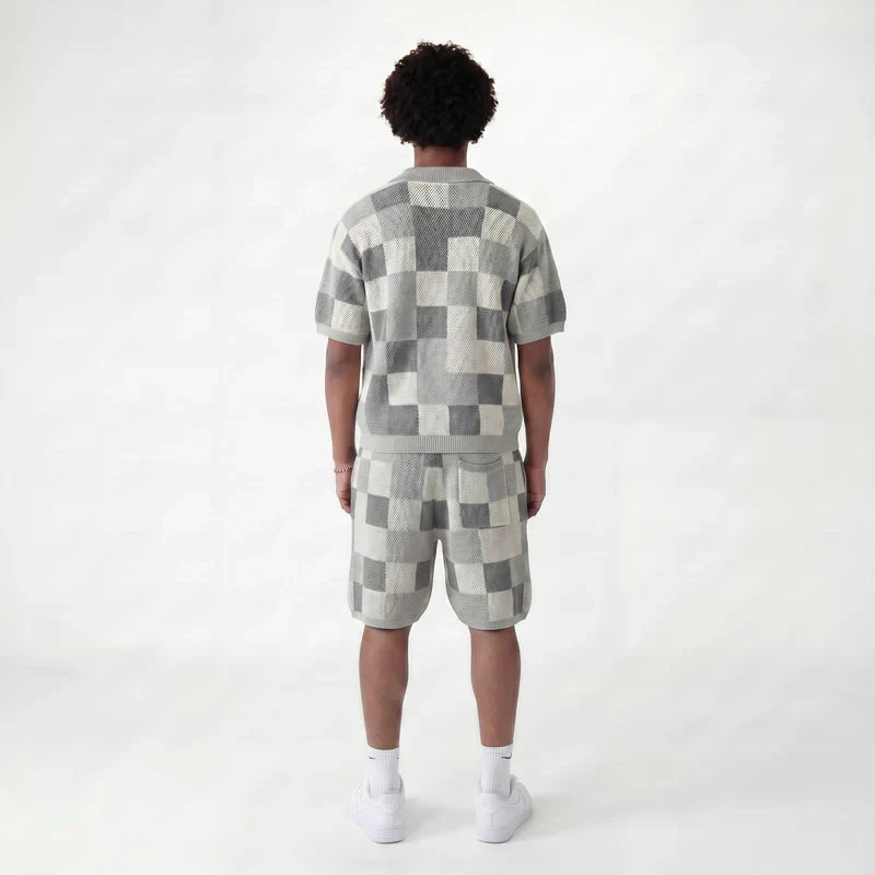 Ensemble jacquard damier