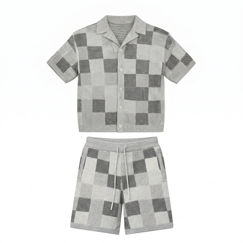 Ensemble jacquard damier