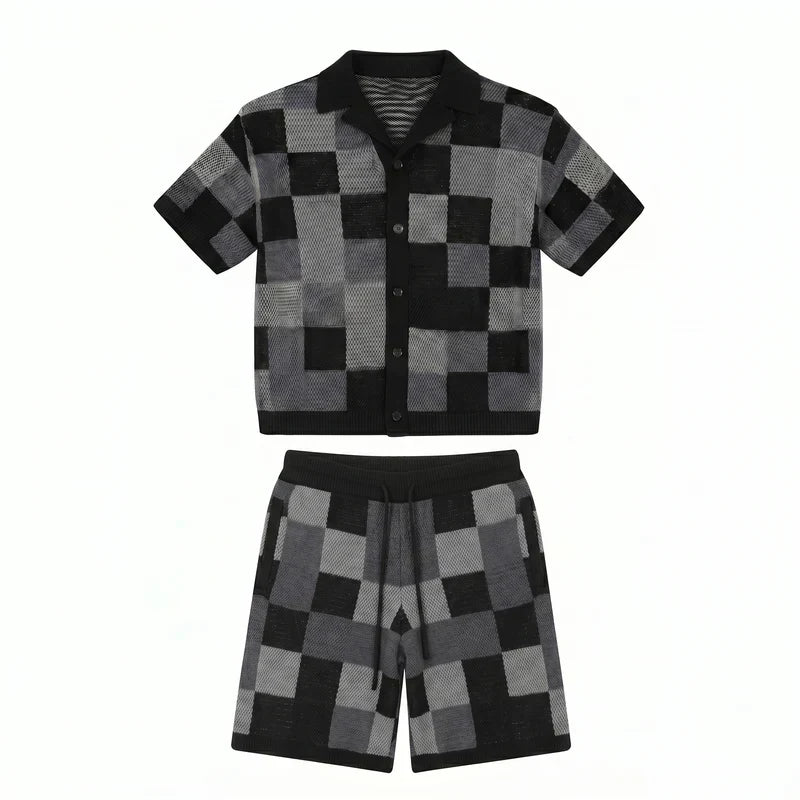 Ensemble jacquard damier