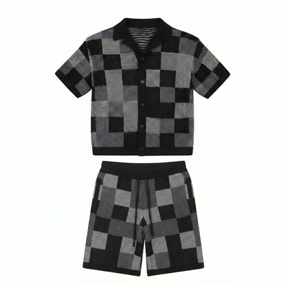 Ensemble jacquard damier