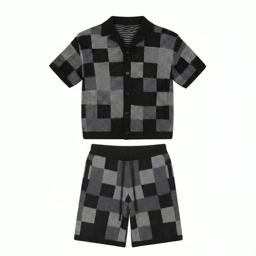 Ensemble jacquard damier