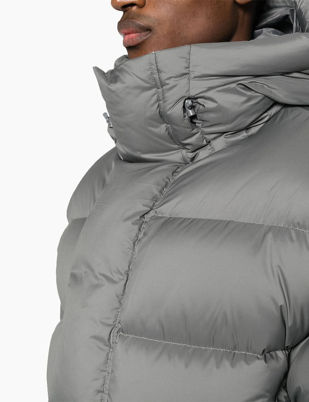Gray high-neck down jacket